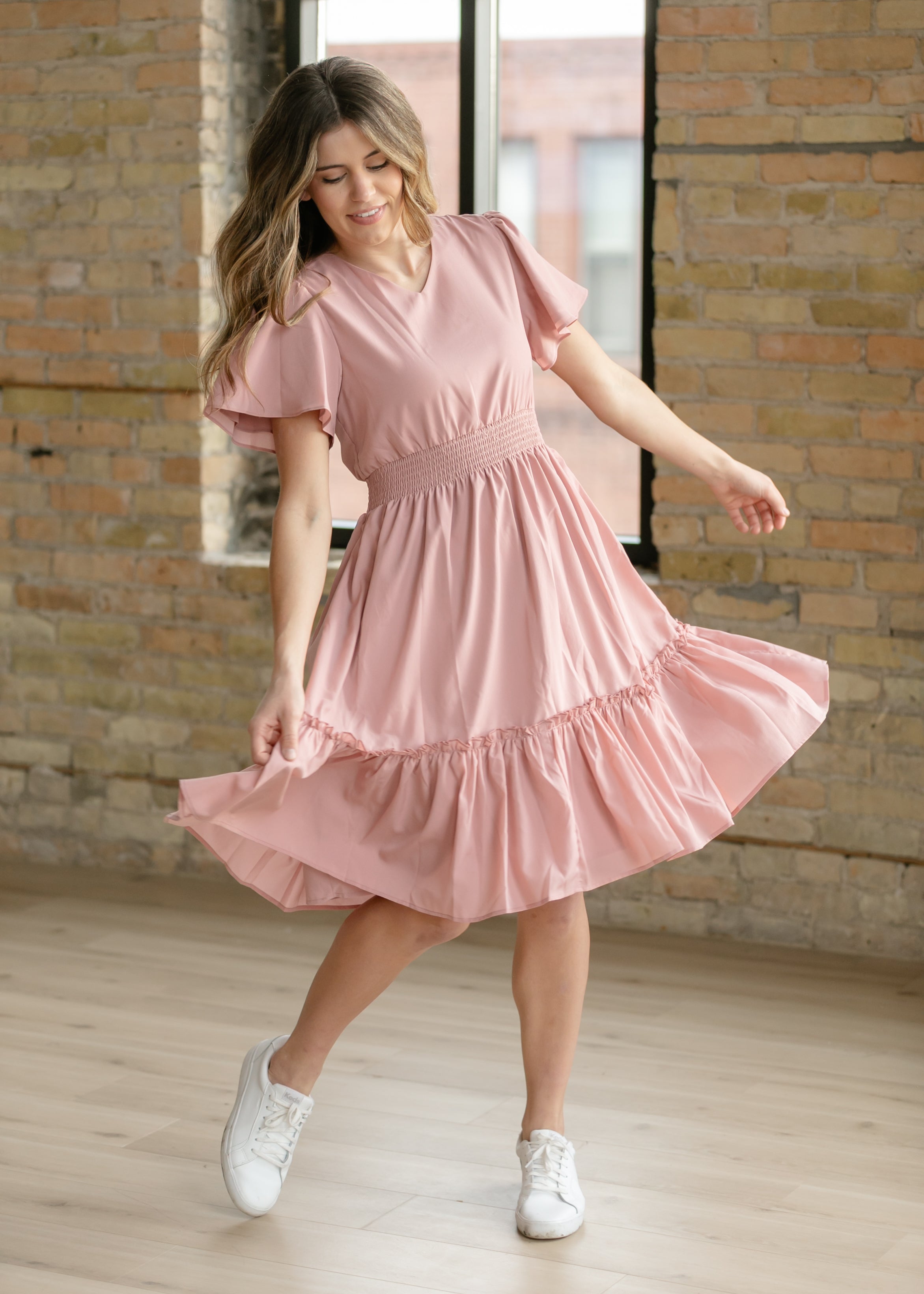 Vestido Midi con Escote en V Sophie